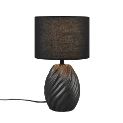 Melva bordlampe, matt svart, Ø 18 cm, keramikk, E14