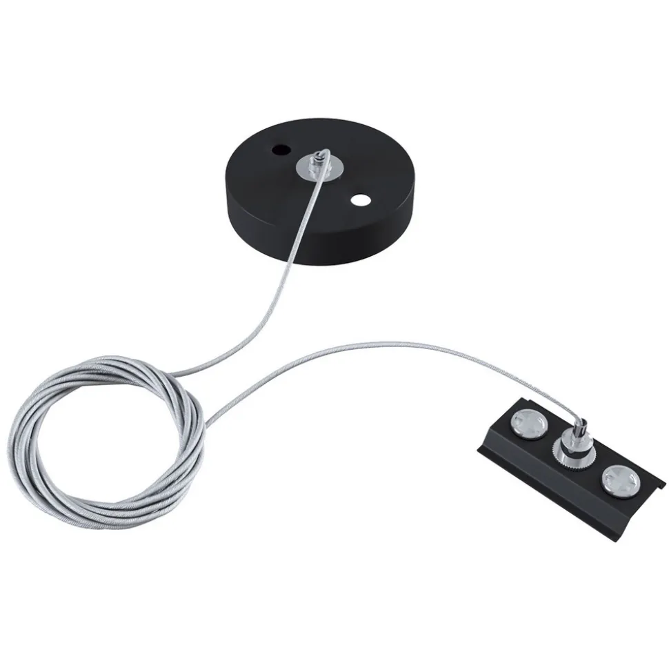 Metallopphengskinne, 1-fase skinne, svart