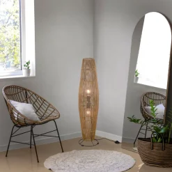 Miki gulvlampe, brun, høyde 103 cm, papir