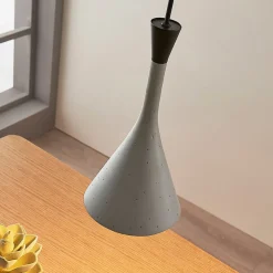 Moderne pendellampe Flynn, betonggrå