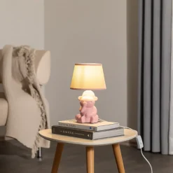 Monkey bordlampe, rosa, keramikk, 28 cm høy, E14