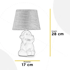 Monkey bordlampe, rosa, keramikk, 28 cm høy, E14