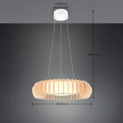 Monte hengelampe, Ø 60 cm, lyst tre, tre, CCT