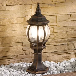 Nadesha sokkellampe, børstet gull