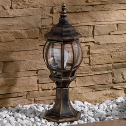 Nadesha sokkellampe, børstet gull