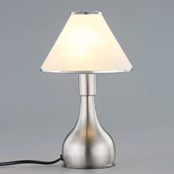 Nattbordlampe Ellen i glass og metall