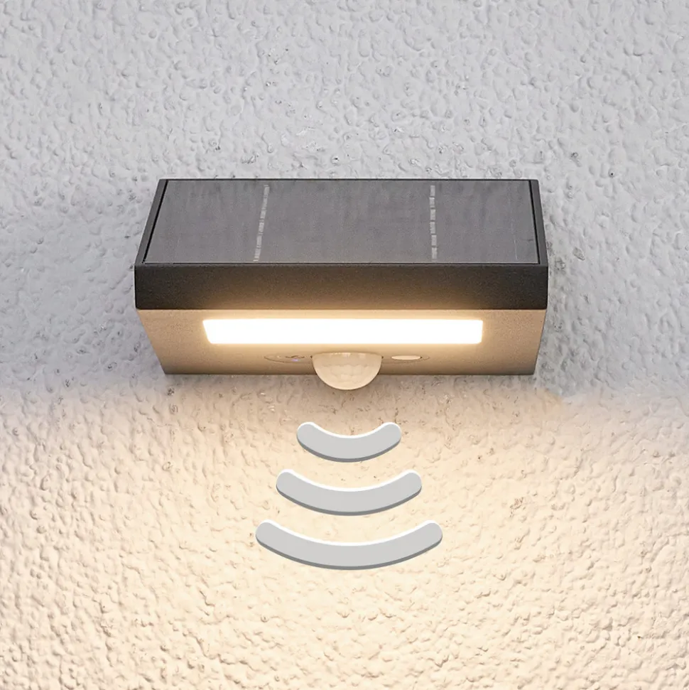 Nedoverlysende vegghengt utelampe Felin, solcelle