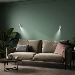 Newgarden LED-vegglampe Roll 4, hvit, svingbar