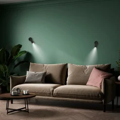 Newgarden LED-vegglampe Roll 4, svart, svingbar