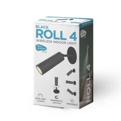 Newgarden LED-vegglampe Roll 4, svart, svingbar