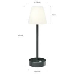 Newgarden Lola Slim LED-bordlampe batteri, antr