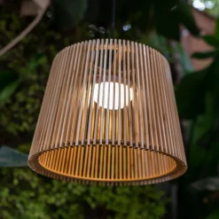 Newgarden Okinawa utendørs LED-pendellampe i bambus