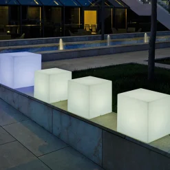 Newgarden solcellelampe Cuby kube, høyde 43 cm