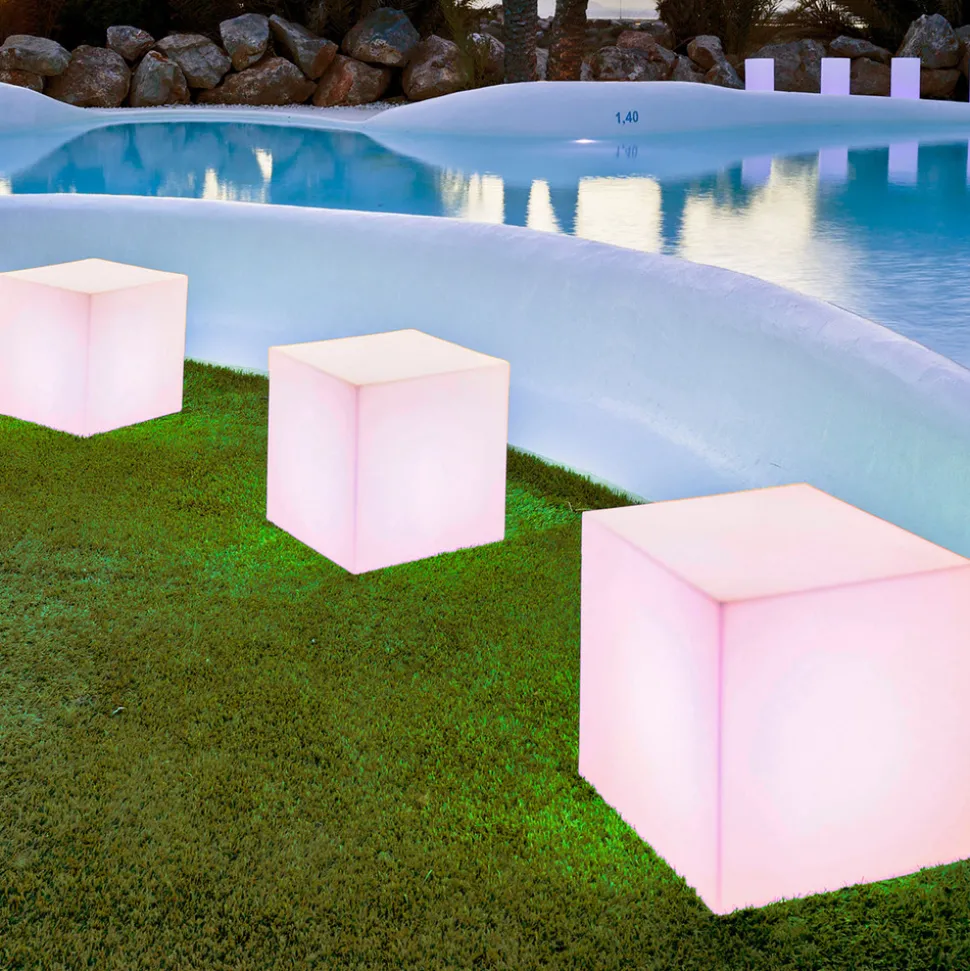 Newgarden solcellelampe Cuby kube, høyde 43 cm