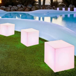 Newgarden solcellelampe Cuby kube, høyde 53 cm