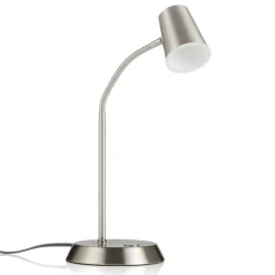 Nikkelfarget LED-bordlampe Narcos