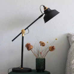 Nové bordlampe, justerbar, svart