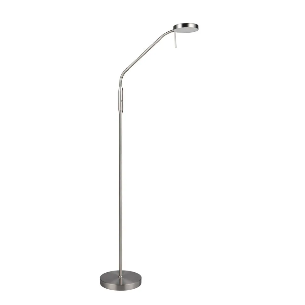 Oppladbar LED-gulvlampe Moreno, matt nikkel, CCT, dimbar