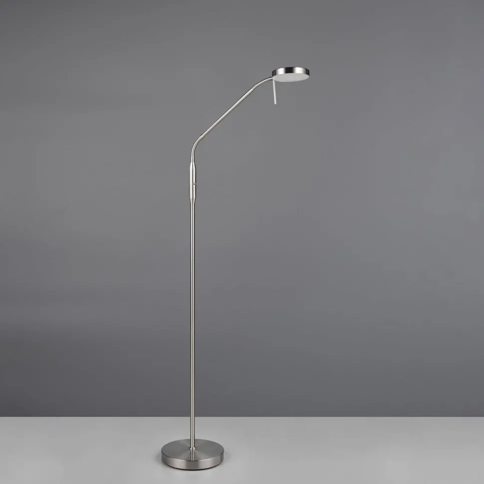 Oppladbar LED-gulvlampe Moreno, matt nikkel, CCT, dimbar