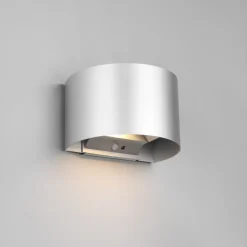 Oppladbar LED-vegglampe Talent, titanfarget, bredde 16 cm