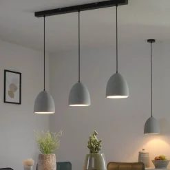 Paul Neuhaus Eton hengelampe, grå, betong, Ø 21 cm, G9