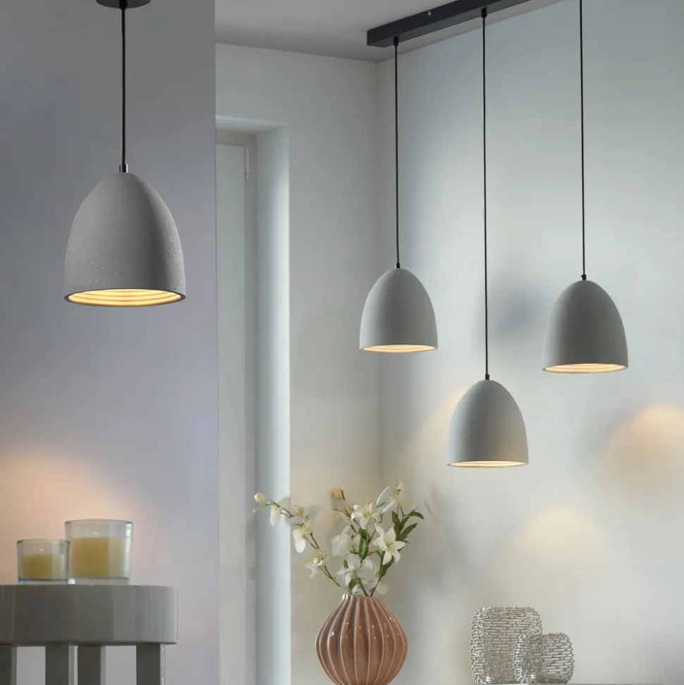 Paul Neuhaus Eton hengelampe, grå, betong, Ø 21 cm, G9