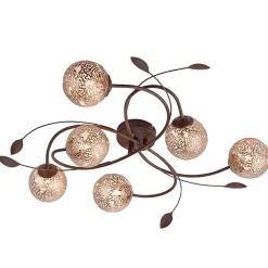 Paul Neuhaus Greta taklampe, 65 cm, 6 lyskilder, metall, G9