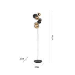 Paul Neuhaus gulvlampe Popsicle, glass, 155 cm høy, G9