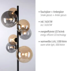 Paul Neuhaus gulvlampe Popsicle, glass, 155 cm høy, G9