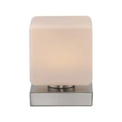 Paul Neuhaus LED-bordlampe Dadoa, stål, glass, dimbar