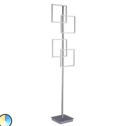 Paul Neuhaus LED-gulvlampe Inigo, grå, metall, CCT, dimbar