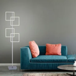 Paul Neuhaus LED-gulvlampe Inigo, grå, metall, CCT, dimbar