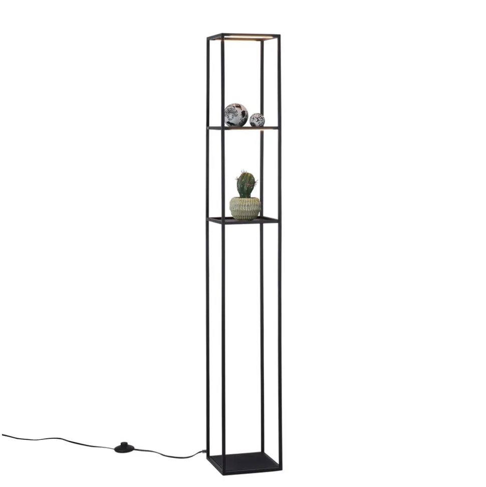 Paul Neuhaus LED-gulvlampe Contura, svart, metall, 140 cm