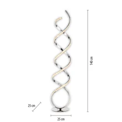 Paul Neuhaus LED-gulvlampe Kiribi, metall, 140 cm, dimbar