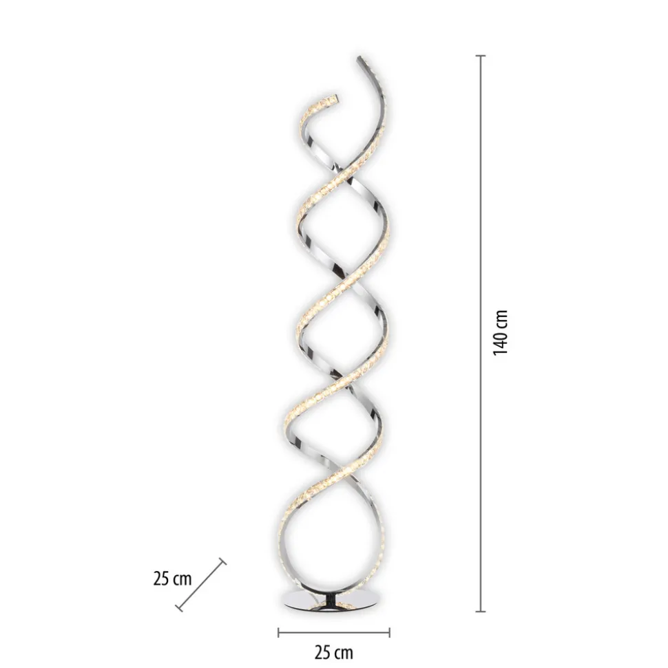 Paul Neuhaus LED-gulvlampe Kiribi, metall, 140 cm, dimbar