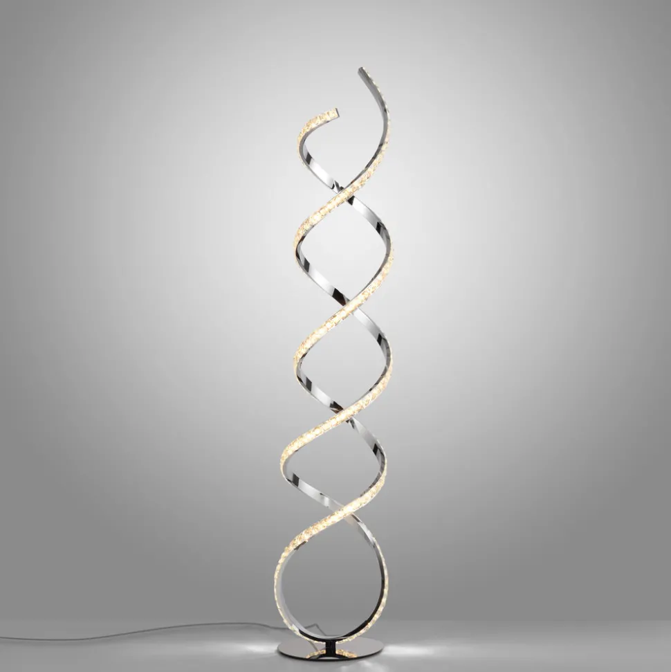 Paul Neuhaus LED-gulvlampe Kiribi, metall, 140 cm, dimbar