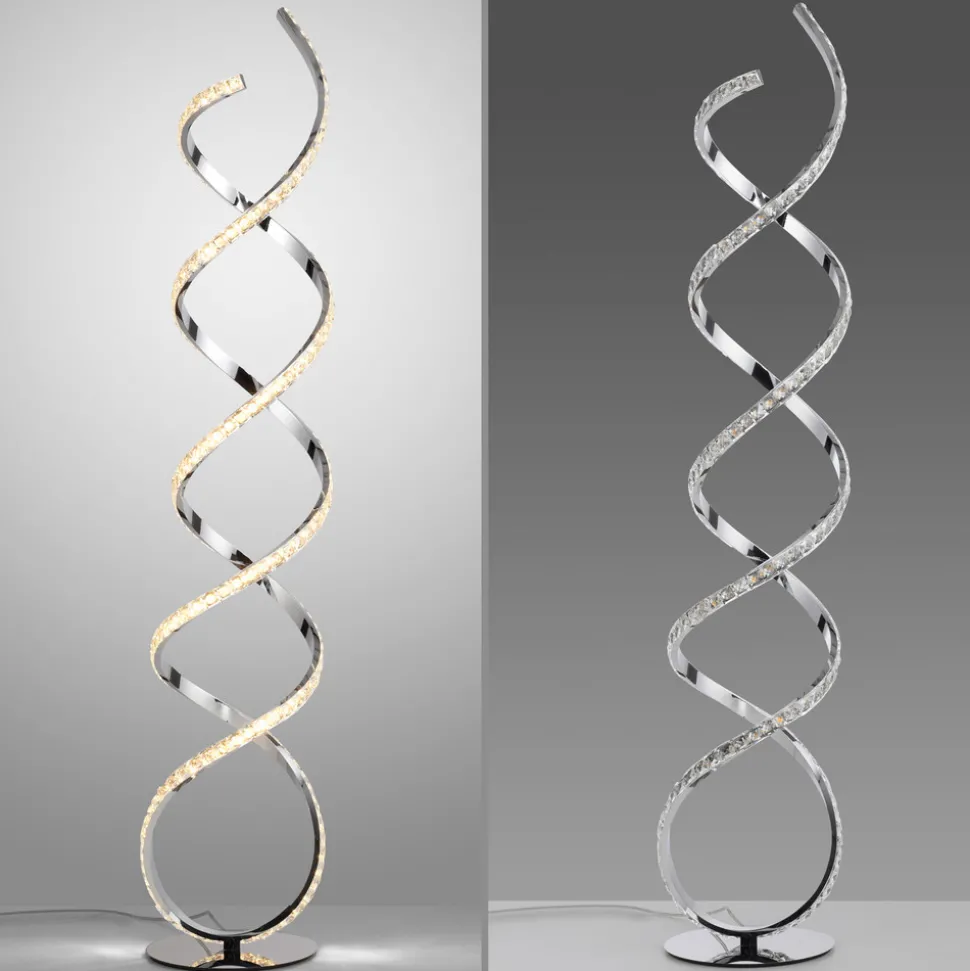 Paul Neuhaus LED-gulvlampe Kiribi, metall, 140 cm, dimbar