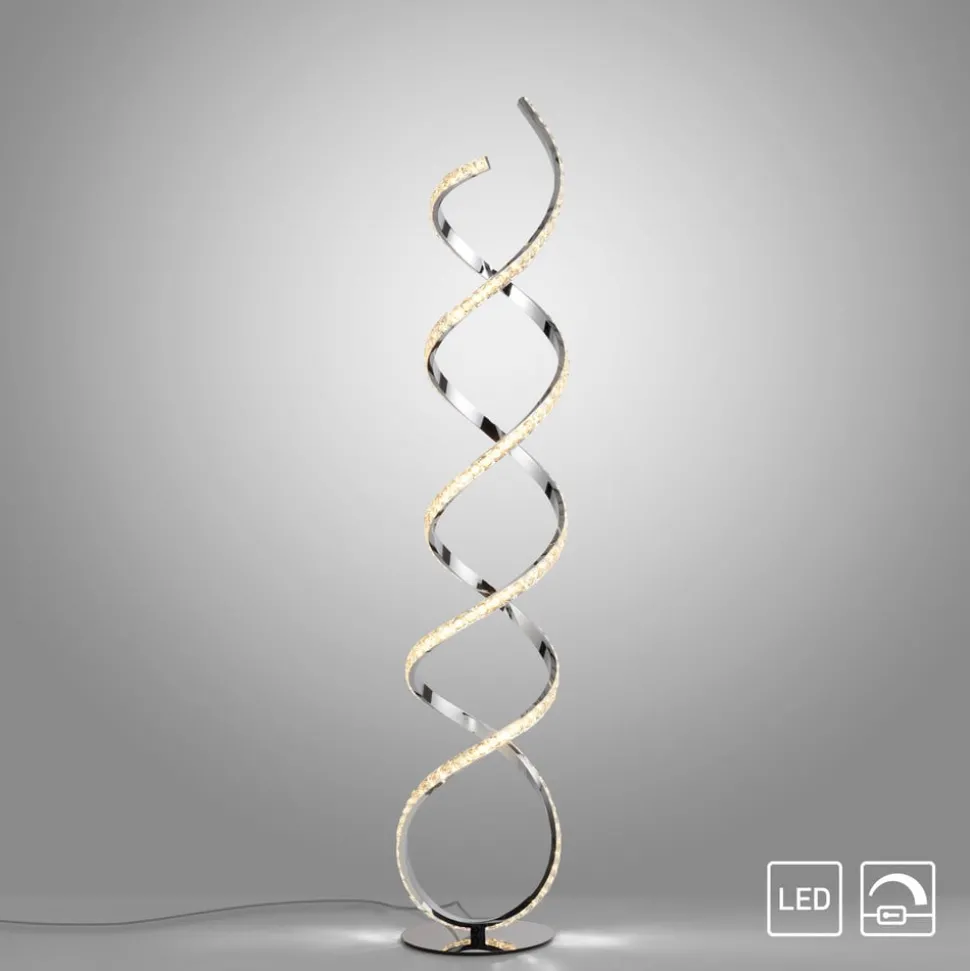 Paul Neuhaus LED-gulvlampe Kiribi, metall, 140 cm, dimbar