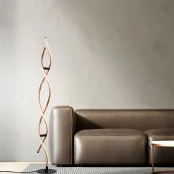 Paul Neuhaus LED-gulvlampe Polina, gull, metall, dimbar