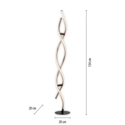 Paul Neuhaus LED-gulvlampe Polina, gull, metall, dimbar