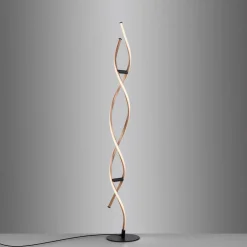 Paul Neuhaus LED-gulvlampe Polina, gull, metall, dimbar