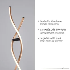 Paul Neuhaus LED-gulvlampe Polina, gull, metall, dimbar