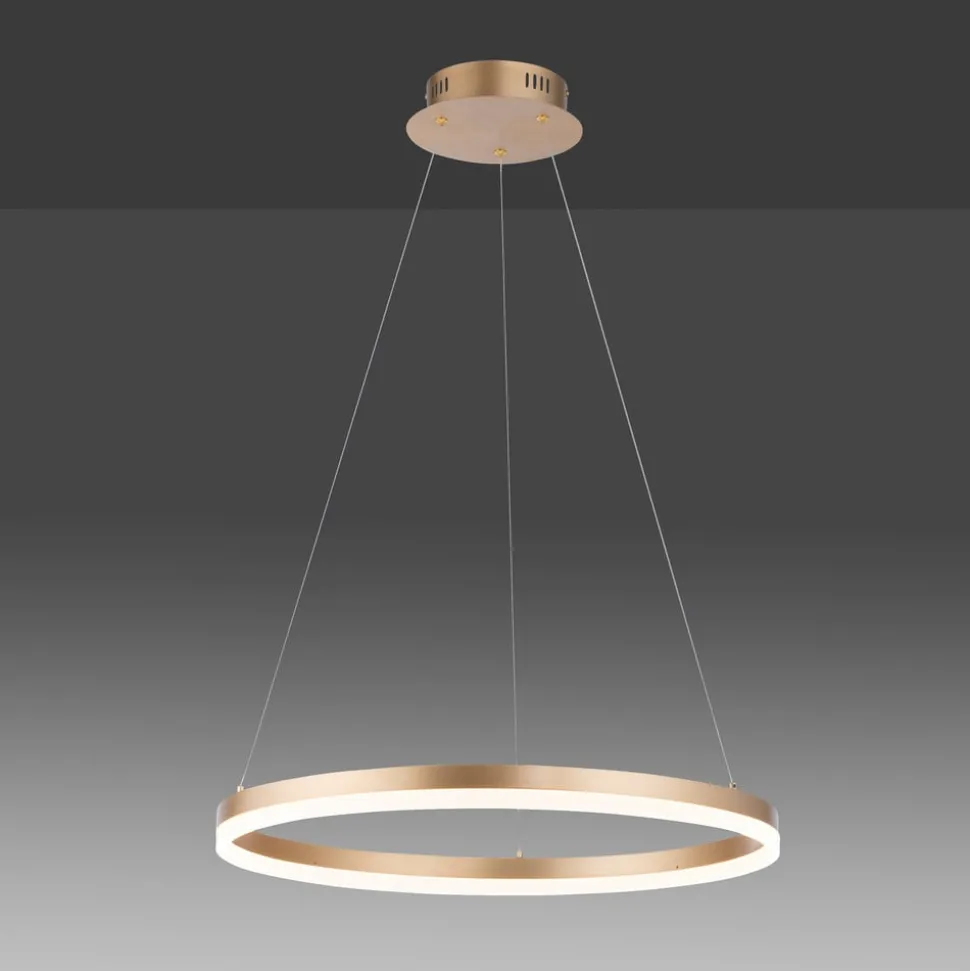 Paul Neuhaus LED-hengelampe Titus, Ø 60 cm, messing, dimbar