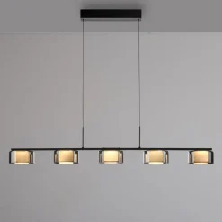 Paul Neuhaus LED-hengelampe Rika, 119 cm, glass, dimbar