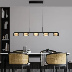 Paul Neuhaus LED-hengelampe Rika, 119 cm, glass, dimbar