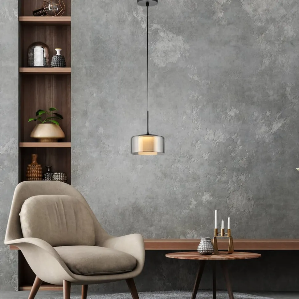 Paul Neuhaus LED-hengelampe Rika, Ø 15 cm, glass, dimbar