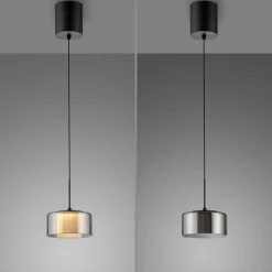 Paul Neuhaus LED-hengelampe Rika, Ø 15 cm, glass, dimbar