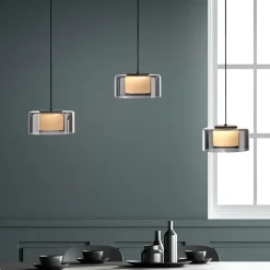 Paul Neuhaus LED-hengelampe Rika, 71 cm, glass, dimbar