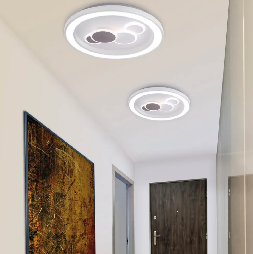 Paul Neuhaus LED-taklampe Eliza, hvit, metall, Ø 60 cm