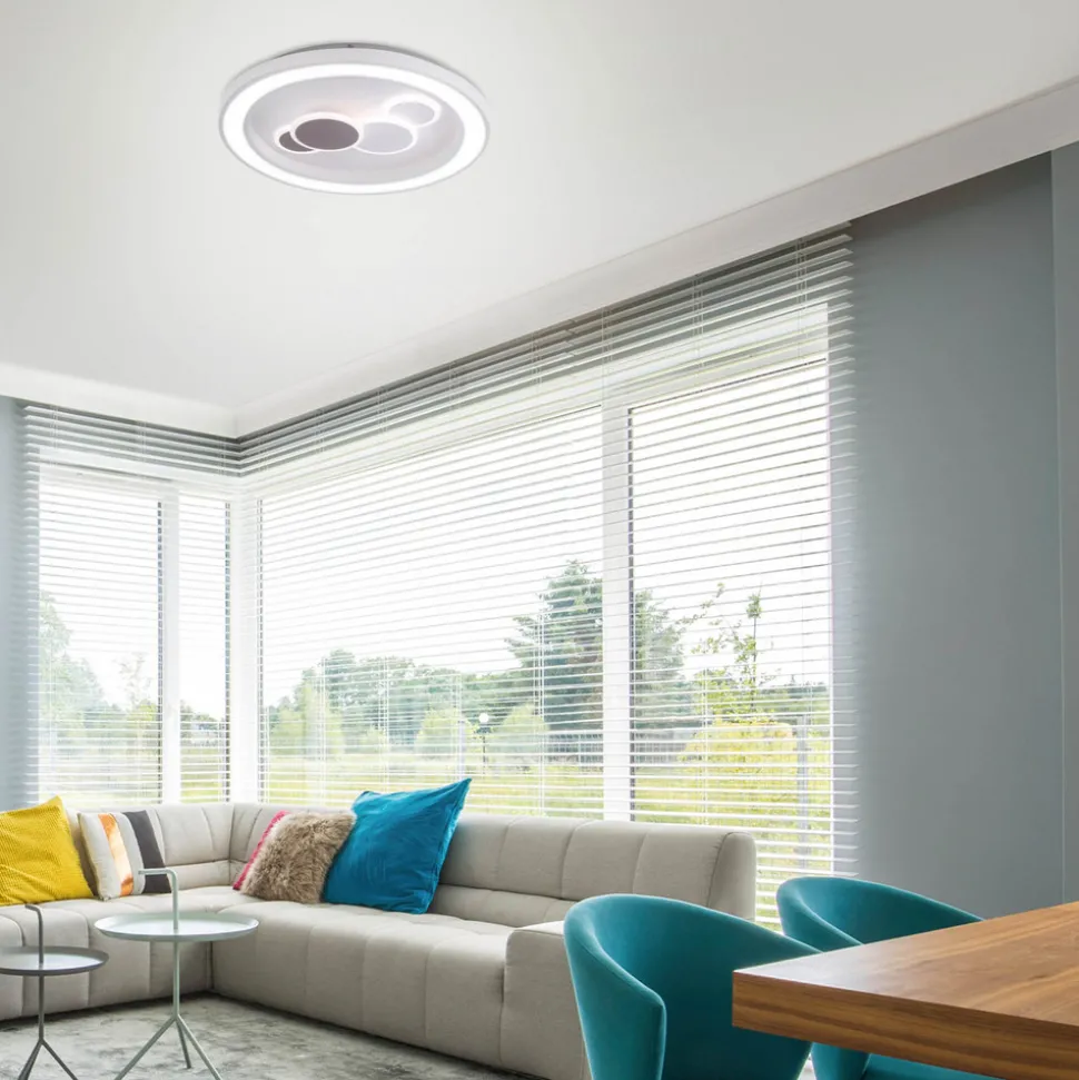 Paul Neuhaus LED-taklampe Eliza, hvit, metall, Ø 60 cm